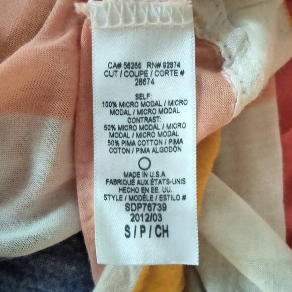 Splendid Sz Small Colorblock Racerback Maxi Dress Rainbow Stripe Soft Micromodal - Picture 7 of 9